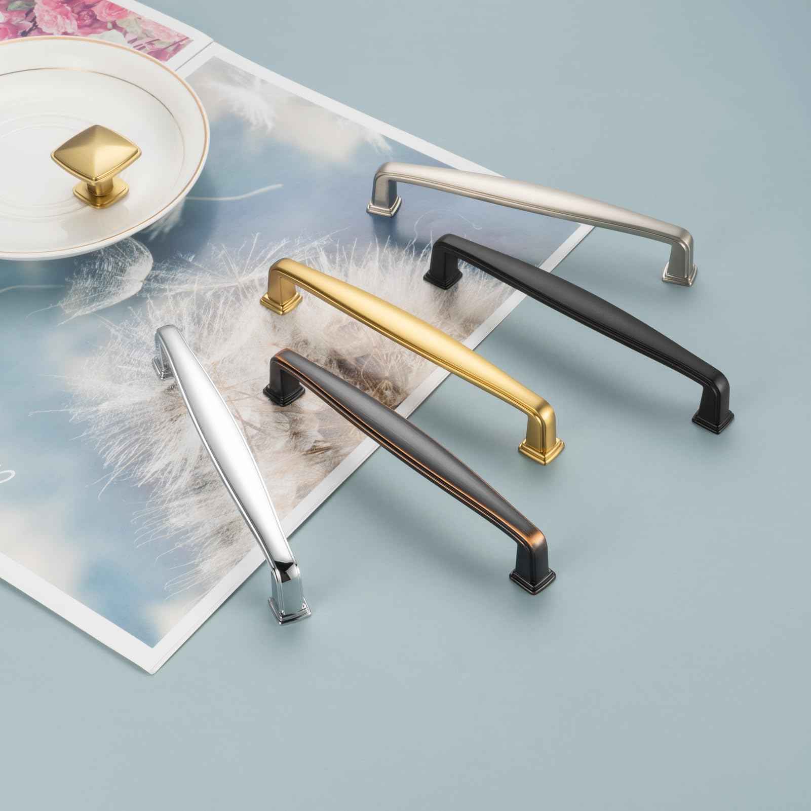 KOOFIZO 30 Pack 5 Inch Brushed Gold Kitchen Cabinet Pulls Brushed Gold Cabinet Handles Gold Cabinet Hardware for Kitchen Cabinets 1817 Drawer Dresser Cupboard Bedroom