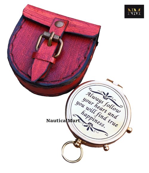 Brass Compass Always Follow Your Heart/Personalize Gift/Directional Magnetic Compass/Pocket Compass for Camping, Best Easter, to My Man, Husband, Boyfriend, Fiance
