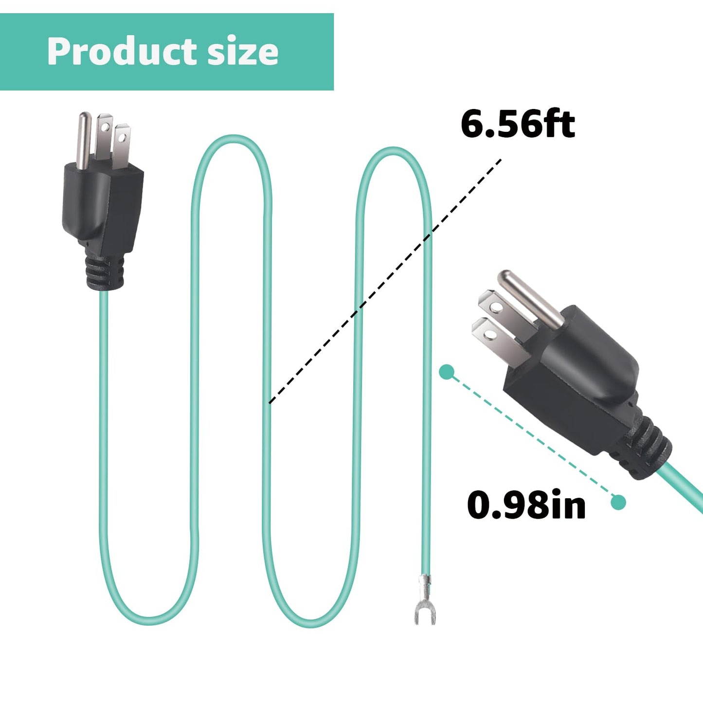 Aomitop Shielded Ethernet Patch Panel Bond Ground Extension Cord, for NEMA 5-15P 3 Prong Plug