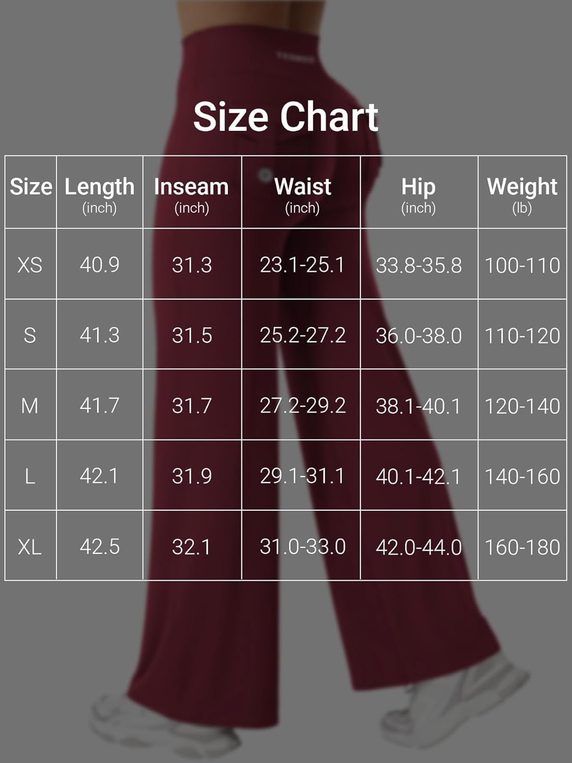 YEOREO High Waist Yoga Pants - Straight Leg Leggings with Pockets & Hidden Scrunch Design