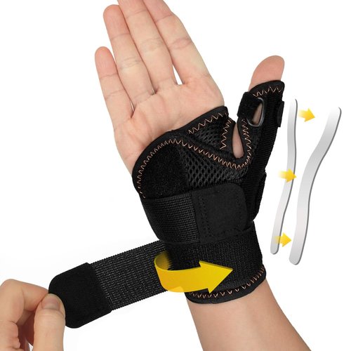 FITTOO Copper Infused Thumb & Wrist Brace for Men and Women - Comfortable CMC Thumb Brace Spica Splint for Pain Relief, Tendonitis, Right & Left Hand - Universal Size