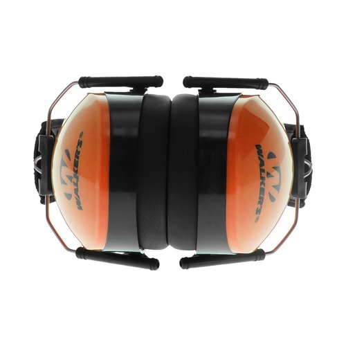 Walker's Dual Colored Passive Muff - Compact Folding Lightweight 26dB NRR Hunting Gun Range Shooting Hearing Protection Muff w/Padded Headband & PVC Earpads, Blaze Orange