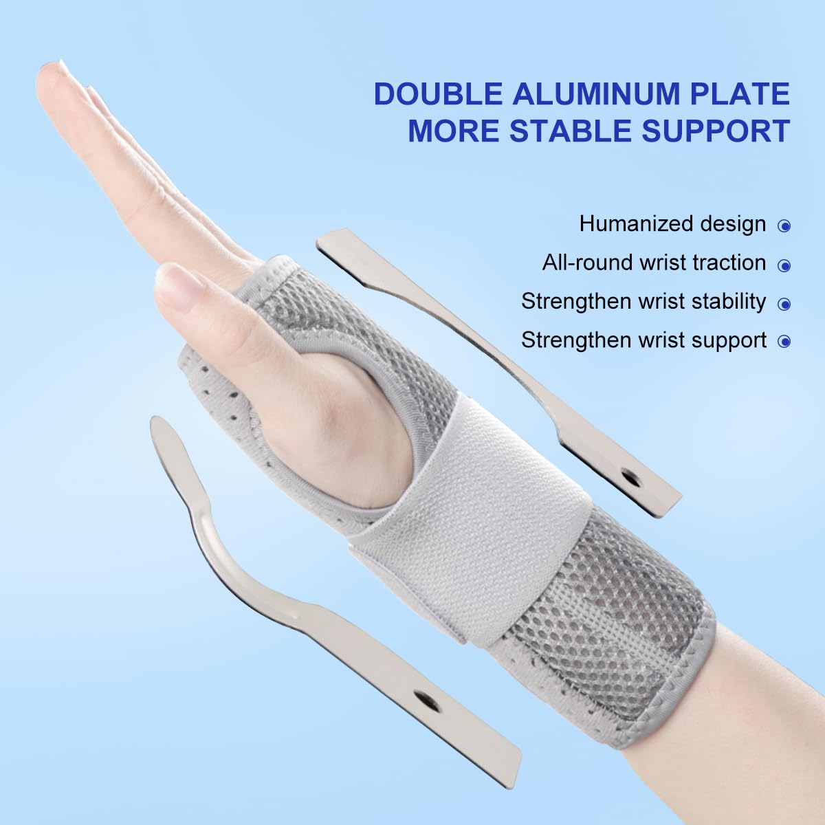 Carpal Tunnel Wrist Brace Night Support with Splints Left Hand, Hand Brace for Arthritis, Tendonitis, Sprain, Injuries, Wrist Pain Relief, Wrist Immobilizer Adjustable Straps and Breathable for Women and Men