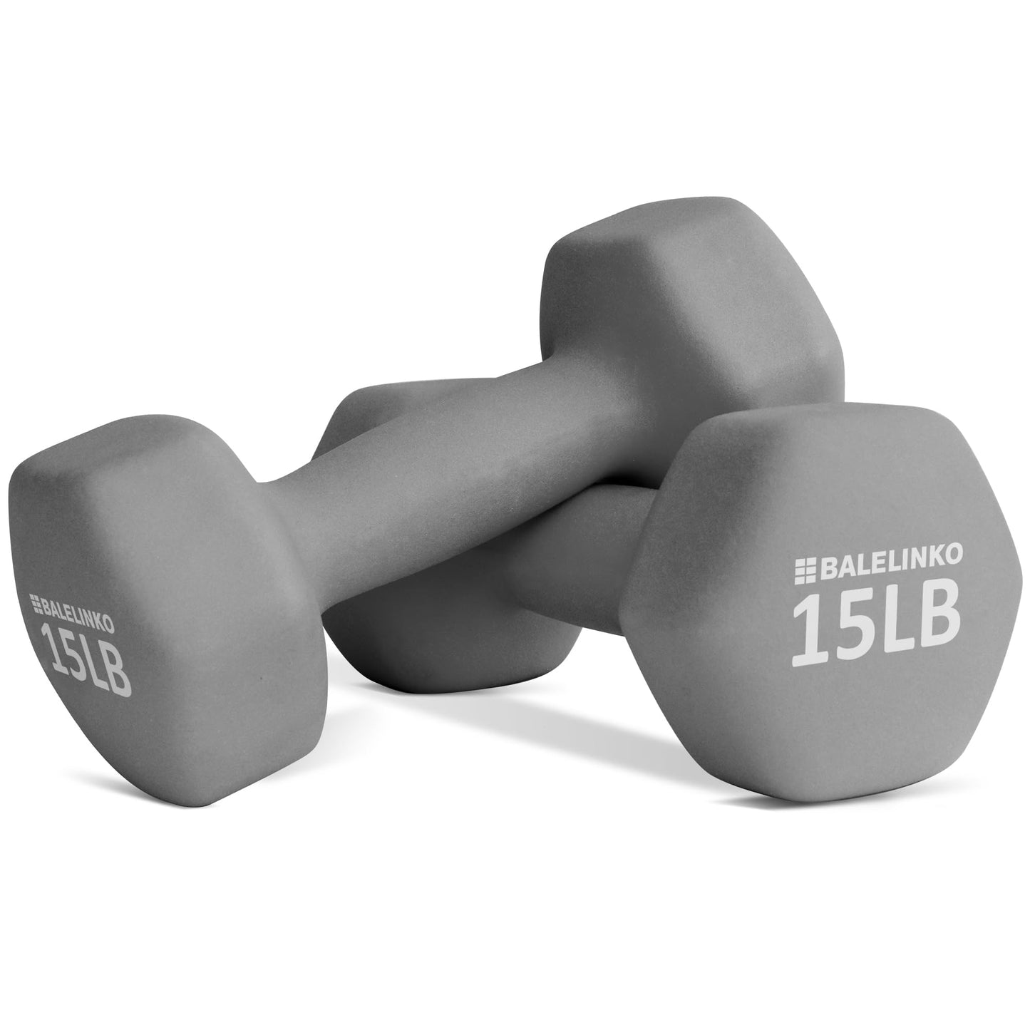 Balelinko Home Gym Equipment Workouts Strength Training Weight Loss Pilates Weights Yoga Sets Weights for Women, Men, Seniors and Youth, 15LB Gray, Pair