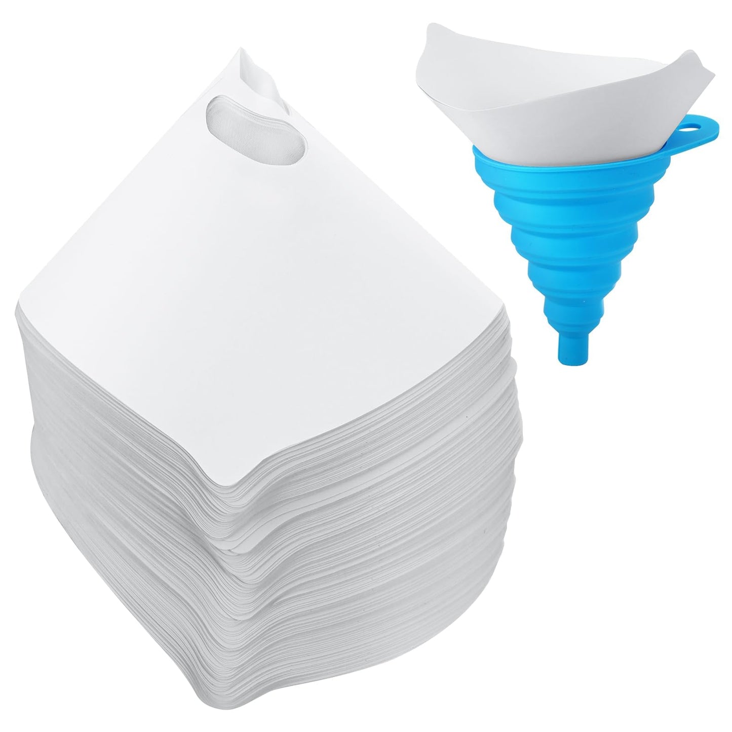 JANYUN 100Pcs Paint Filter, 190 Micron Resin Filter Disposable Paint Strainers for Automotive Spray Paint, Art Painting Cooking Oil Filter with Cone Silicone Funnel Filter