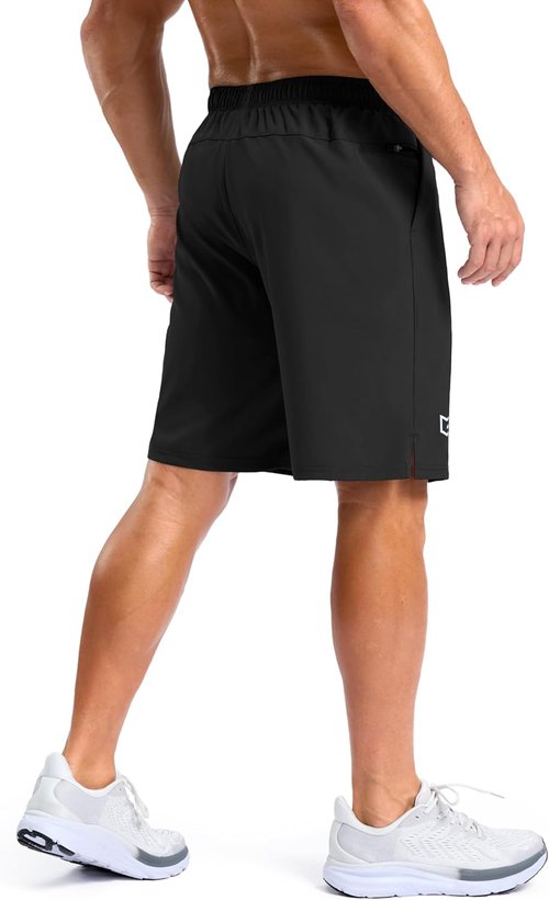 G Gradual Men's Athletic Gym Shorts - Quick Dry with 2 Zipper Pockets | Available in 7", 5", 9" Sizes
