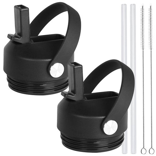 Straw lid for Yeti Rambler Water Bottle 18 26 36 64 oz, Replacement Cap Straw Cap forYETI Rambler Jr 12oz, 18 oz, 26 oz 36 oz 64 oz, Lid with Straw and Brush and Flexible Handle