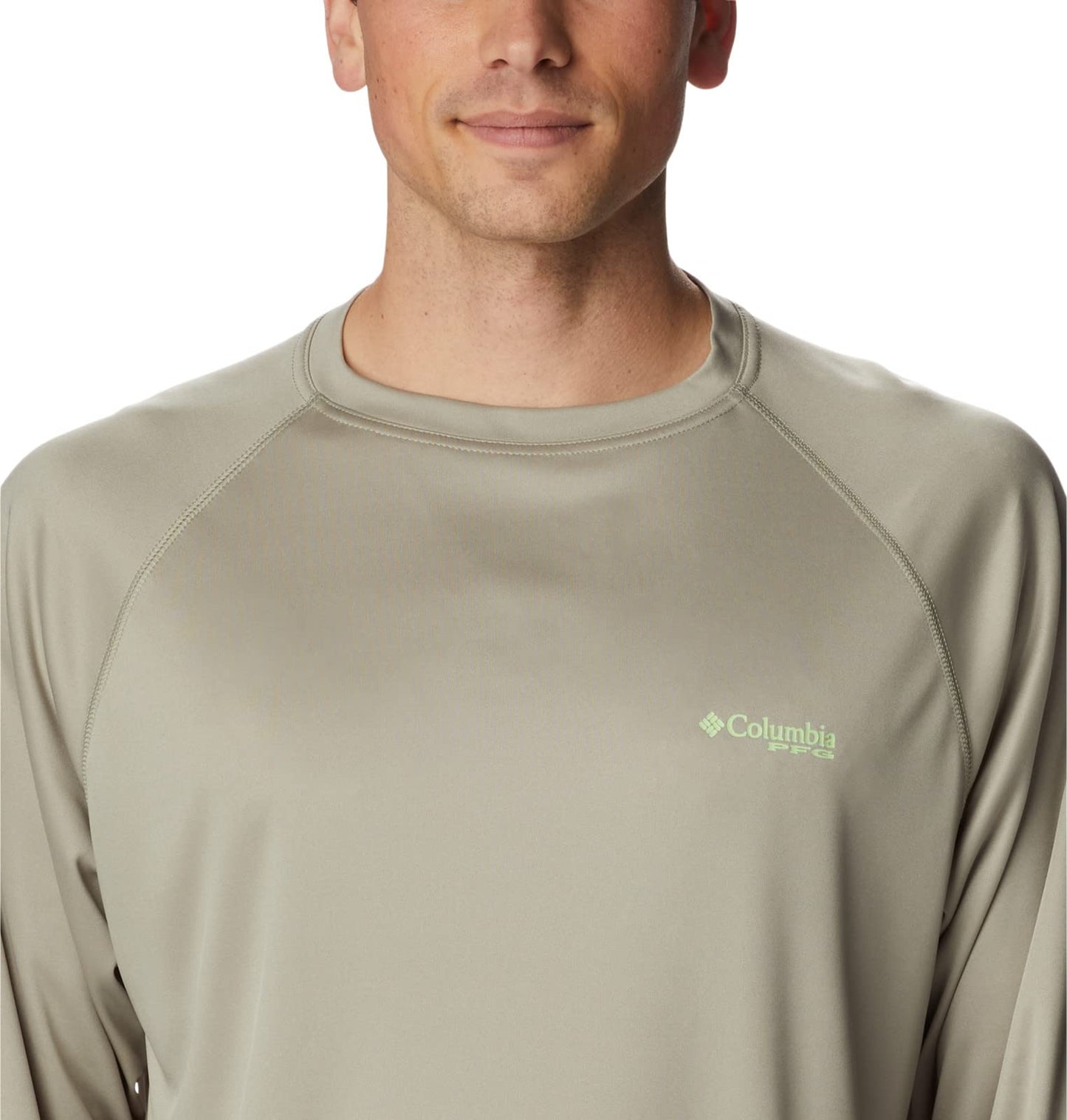 Columbia Men's Terminal Tackle Long Sleeve Fishing Shirt, Safari/Key West Logo, Small