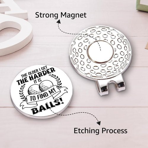Hafhue The Older I Get The Harder It is Golf Ball Marker with Magnetic Hat Clip, Funny Golf Accessories and Golf Gifts for Men Women Grandpa, Birthday Christmas Retirement Gift for Golfer Golf Lover