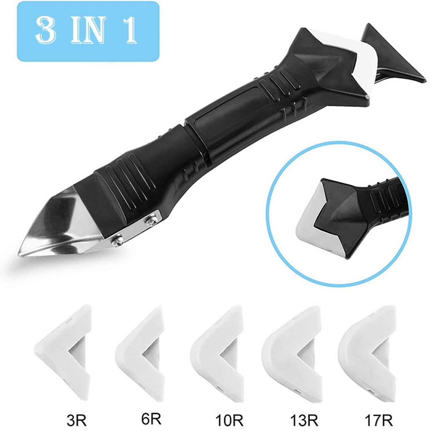 VICSDEP Silicone Caulking Tools 35 in 1 Sealant Finishing Tool Grout Remove Scraper Caulk Remover Glass Glue Angle Scraper