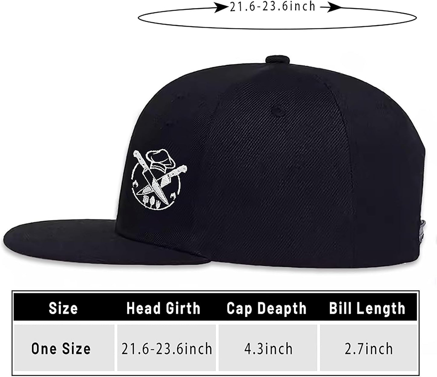 Skiennix Skull Hat - Embroidered Black Baseball Cap for Men & Women | Flat Bill Snapback Design