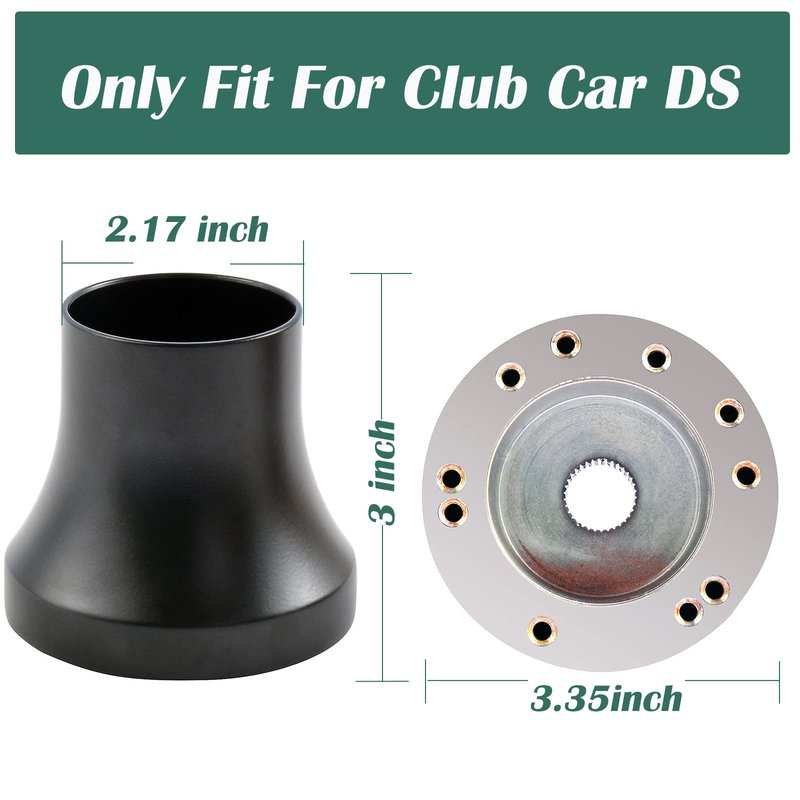Roykaw Golf Cart Steering Wheel Adapter Compatible with Club Car DS Silver