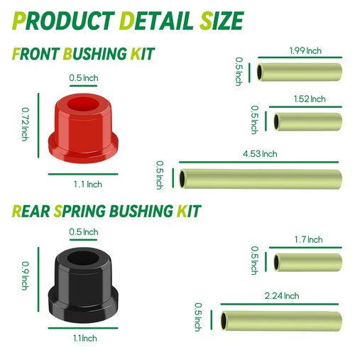 Club Car Precedent Bushing Kit, Golf Cart Bushing and Sleeve Kits, Front Suspension & Rear Suspension and A Arm Bushing Kits, Fit for Precedent 2004-Up, OEM #102506601, 102506401, 102956201, 102956201