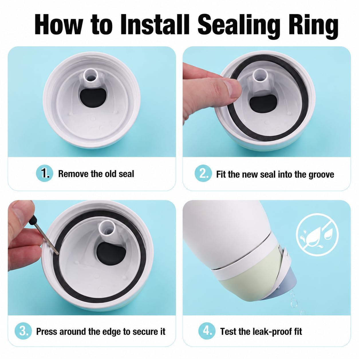 Joshey Rubber Seal Replacement Gasket Stopper Set for Owala FreeSip 24/32oz