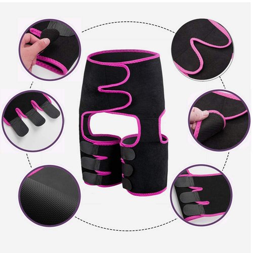 Ruri's Waist Trainer for Women, 3-in-1 Thigh Trimmer Belt with Butt Lifter Slimming Body Shaper Sweat Band Pink