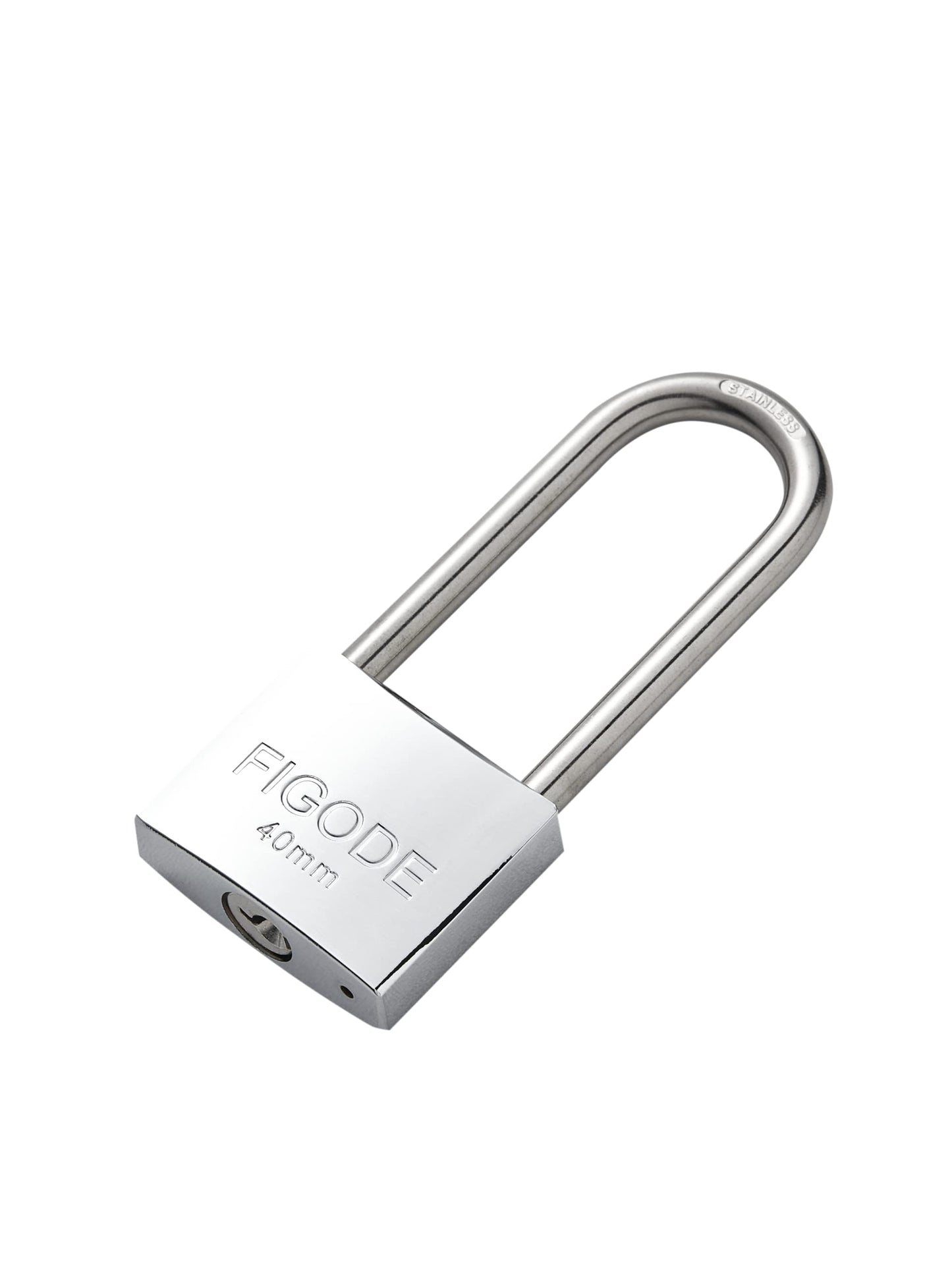 FIGODE® Marine Grade Weatherproof Padlock with Stainless Steel Shackle and Chrome Plated Solid Brass Body, Outdoor Padlock Rustproof, All Locks with Same Key Code#42424, 2.3 in.Long Shackle, 12 Pack