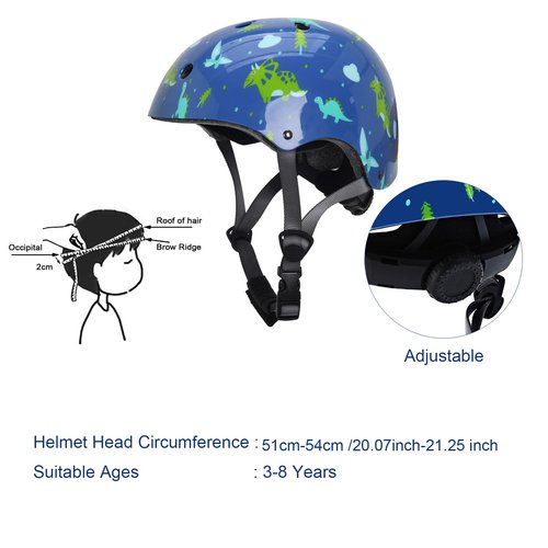 Kids Helmet with Knee Pads Elbow Pads and Wrist Guards,Child Protective Gear for Boys Girls Age 3-5-8 Years fit Roller Skates, Skateboarding, Scooter Bicycle Skate Scooter Skateboard (Blue)