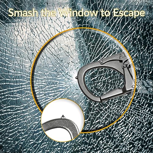 Ahiller Gunmetal Double Lock Carabiner Clip with Tungsten Steel Tip - Outdoor Keychain