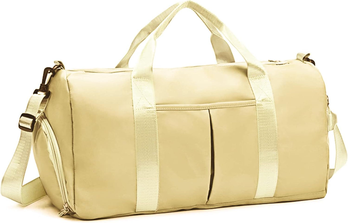 ZGWJ Sports Gym Bag - Waterproof Weekender with Wet Pocket & Shoe Compartment | Lightweight Beige