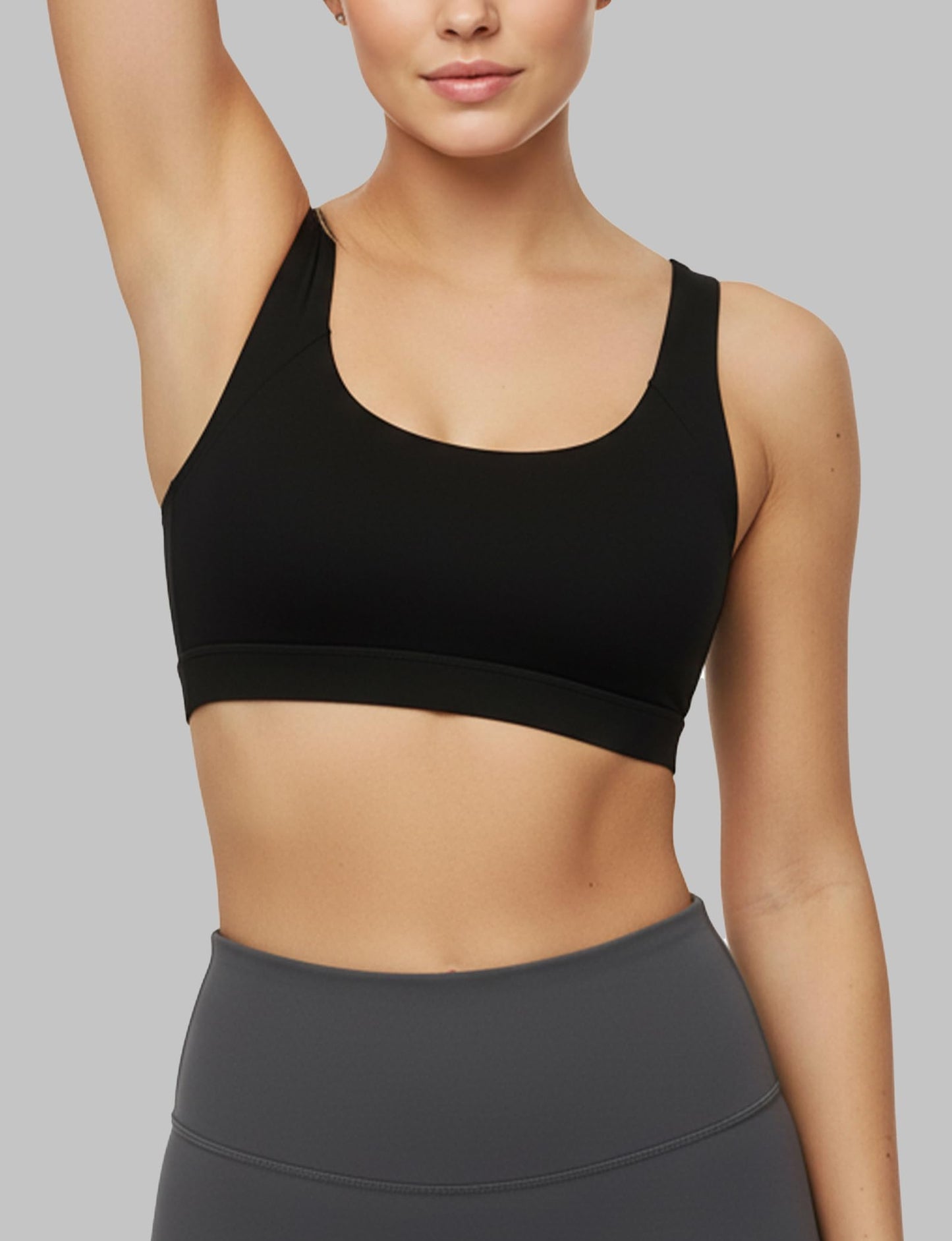 Buauty Wide and Thin Straps X Back Sport Bra for Women, Medium Support Stretchy Racer Back Lightweight Wireless Workout Bra for Yoga Gym and Running Athletic Training Fitness Exercise Black M