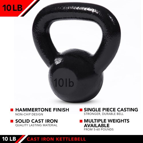 JFIT Kettlebell Weights - Durable Cast Iron Design for Strength Training | Multiple Sizes Available