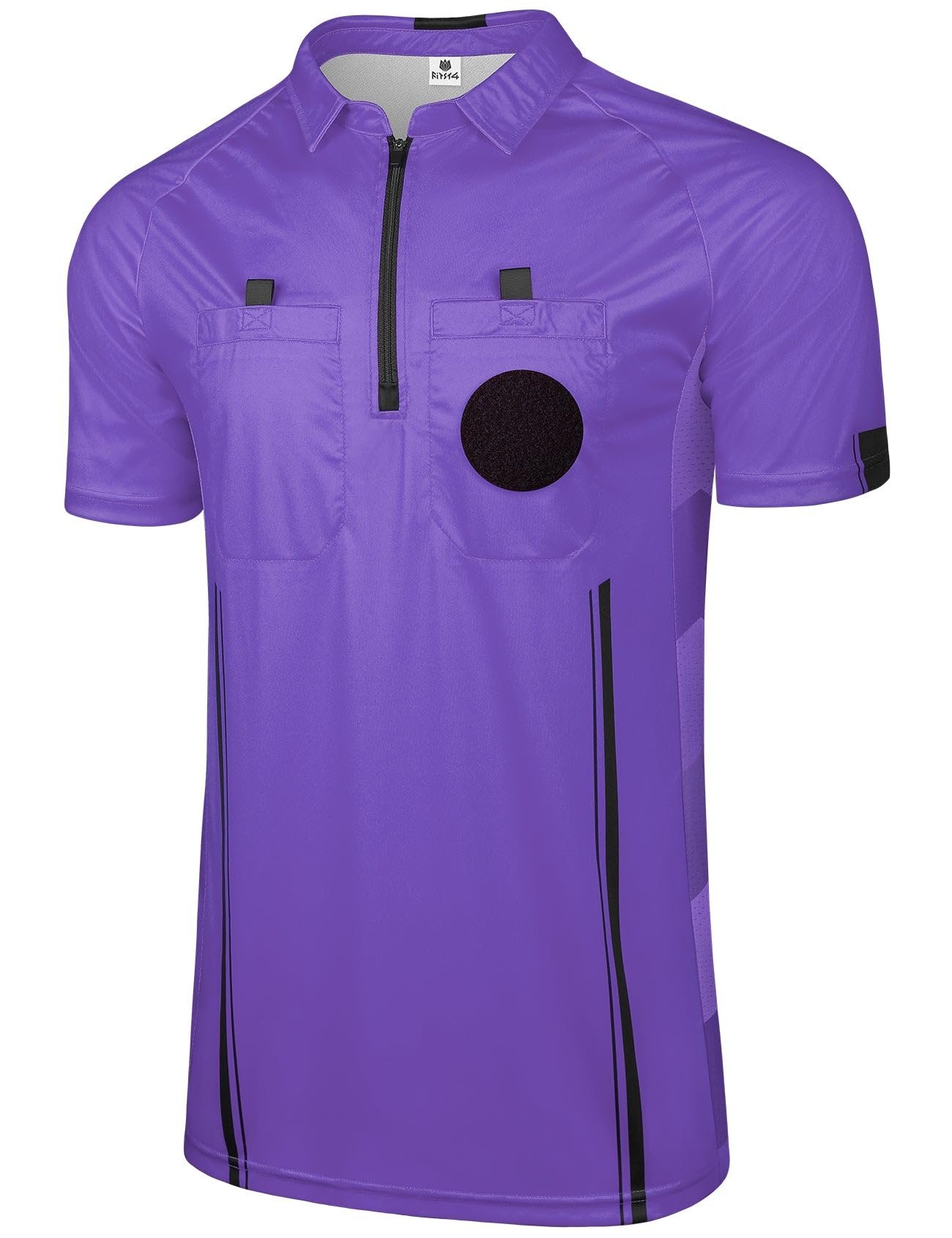 FitsT4 Sports Pro Soccer Referee Jersey Short Sleeve Ref Shirts Purple Large