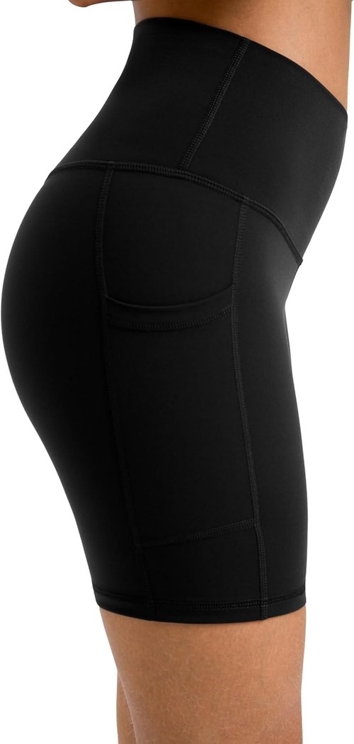 Colorfulkoala Women's High Waisted Biker Shorts - Tummy Control & Pockets | 6" Inseam Yoga Shorts