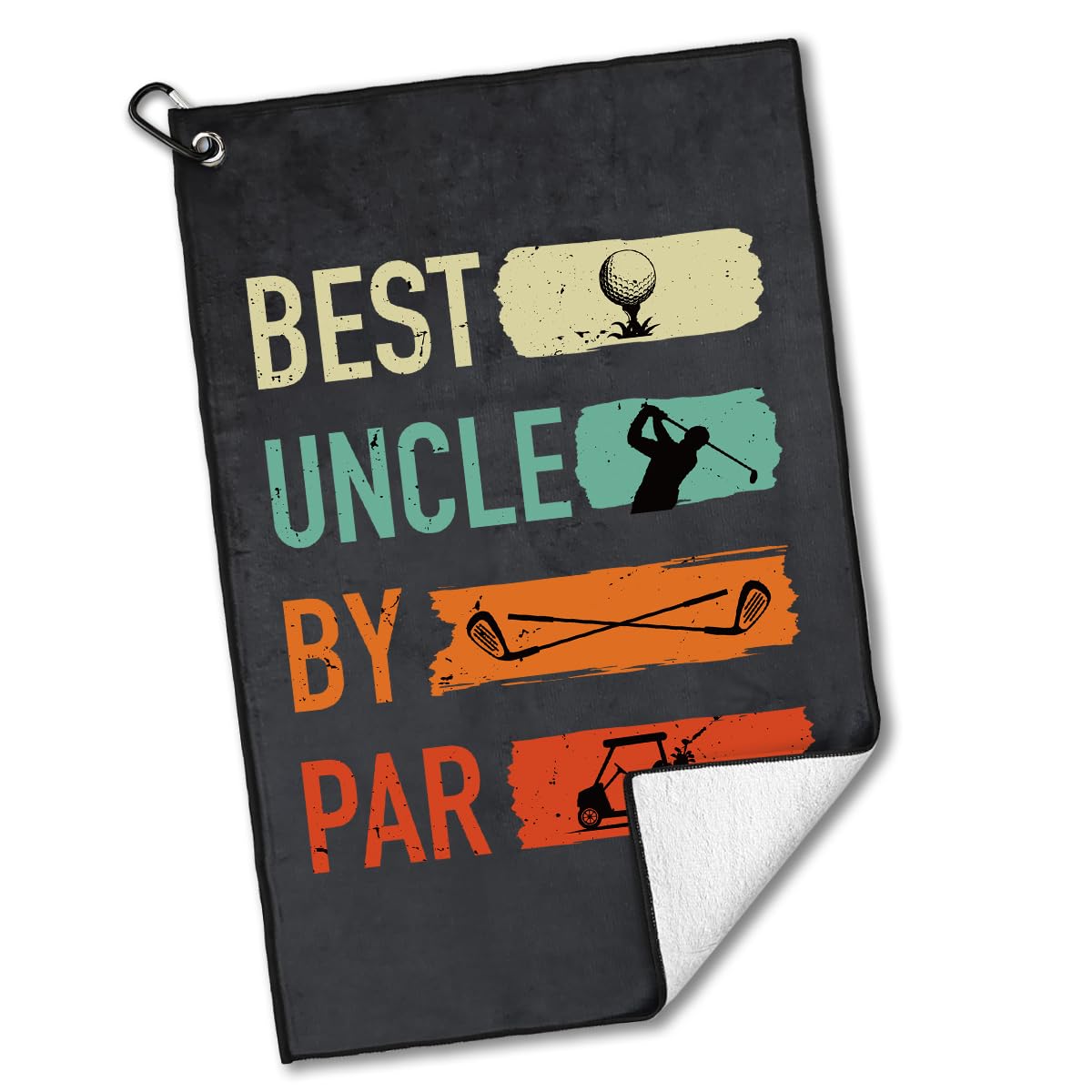 rofiowa Best Uncle by Par Polyester and Cotton Blend Printed Golf Towel, Funny Golf Accessories for Men, Golf Gift for Golf Fan Uncle, Golf Lover Birthday Gift (OGT038)