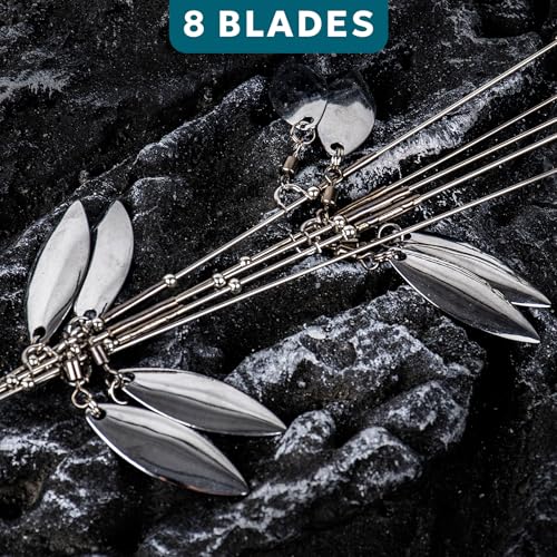 Alabama Umbrella Fishing Rig with 8 Blades - Silver
