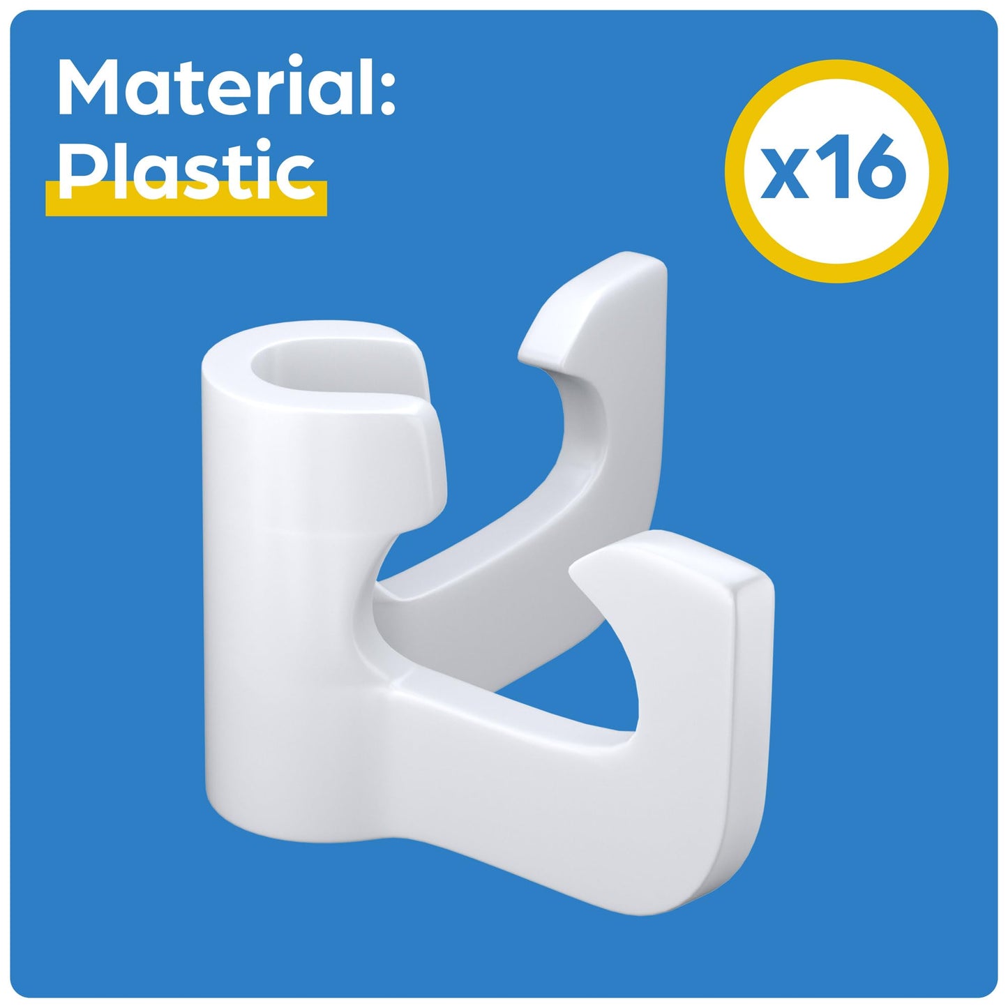 CUBEDIY Shelf Holders for Shoe Organizer | 16 Mid-Panel Hooks | Spare Parts for Shoe Storage Cabinet | Customizable Shoe Organizer Closet | Extras for Shoe Rack Organizer Set (White)