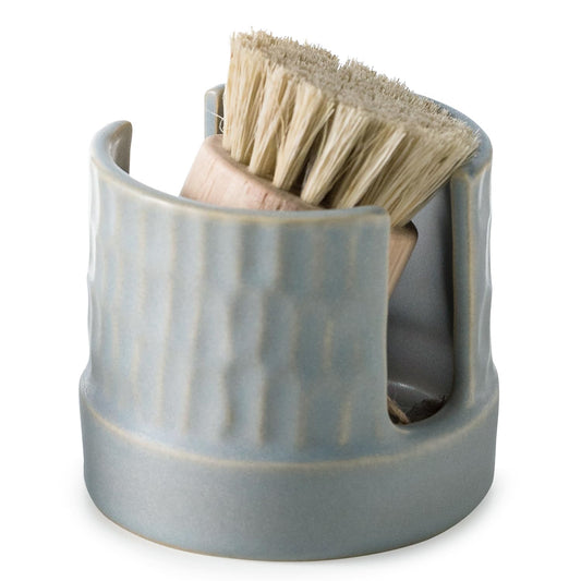 Zoeeker Sponge Holder for Kitchen Sink Counter, Dish Sponge Dish Rack Ceramic Brush Holder Farmhouse Kitchen Accessories for Scrub, Blue