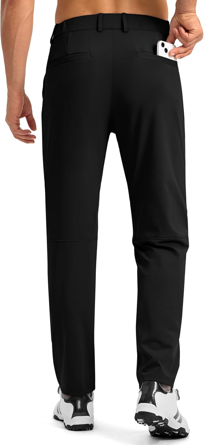 Soothfeel Men's Golf Pants - Slim Fit Stretch Sweatpants with 5 Pockets | Casual Travel Work Attire