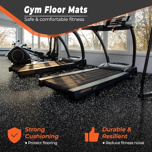 Interlocking Exercise Mats - 24 Pcs (96 Sq Ft) - Black/Grey