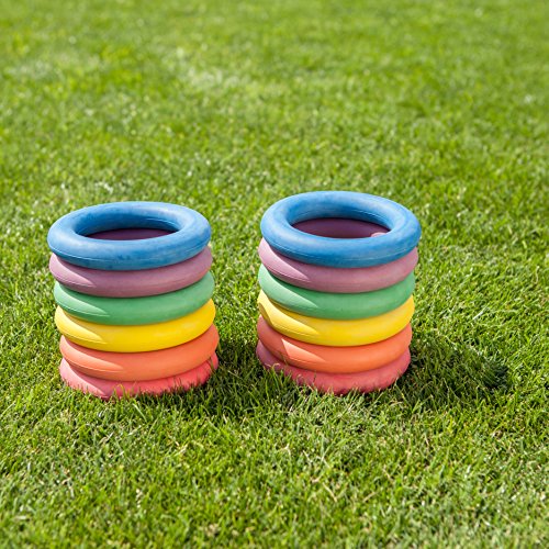 Champion Sports Deck Tennis Ring Set – 12 Soft Rubber Rings for Indoor/Outdoor Play