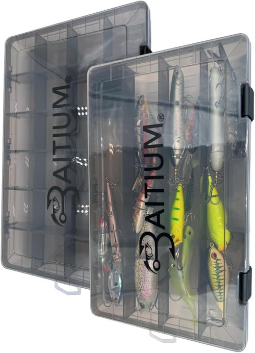 Baitium Fishing Tackle Box Organizer - 3700 Size with Dividers for Efficient Lure Storage | 2 Pack