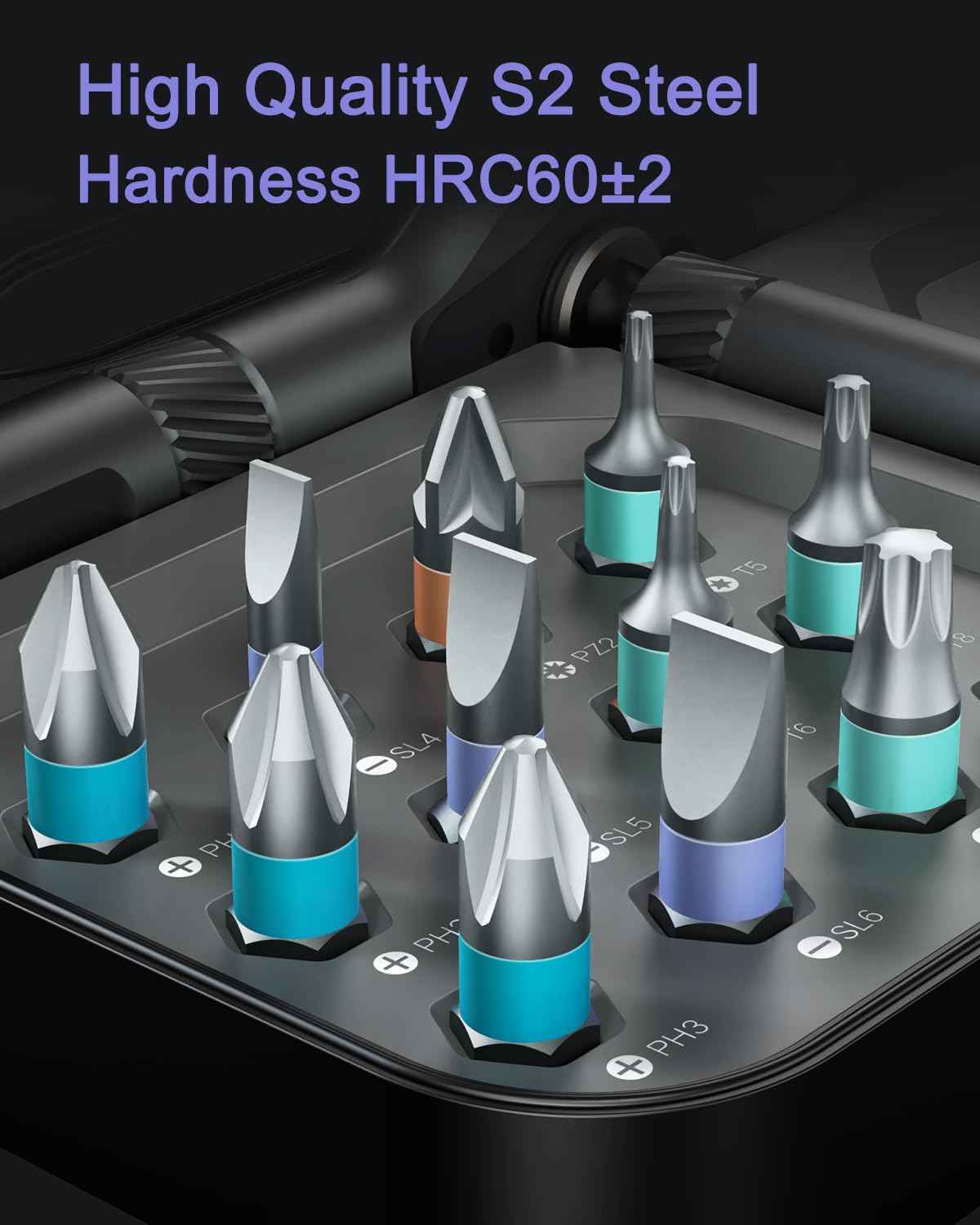 24 in 1 Magnetic Screwdriver Set, DIY Ratchet Screwdriver Set, Magnetic Screwdriver Kit, Detachable Assembly T Handle for Furniture Assembly, Precision Electrical Appliance Repair, Bicycle Tools