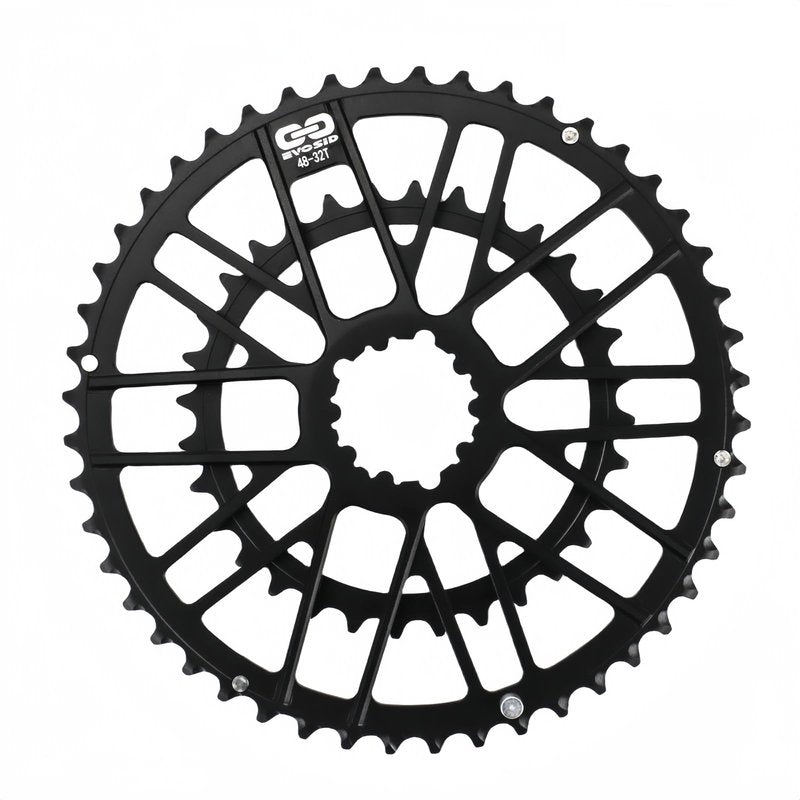 EVOSID Double Speed Road Bike Direct Mount Chainring 48-32T/46-30T, Bike Double Chainring Narrow Wide Chainwheel High Strength 7075 Aluminum Alloy CNC Integrated Molding for 8-12 Speed (48-32T)
