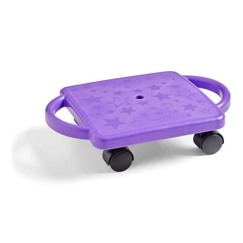 hand2mind Purple Indoor Scooter Board with Handles, Sit Down Floor Scooter, Gym Activities for Kids, Indoor Sport Recess Games, Physical Education Equipment, Gross Motor Toys