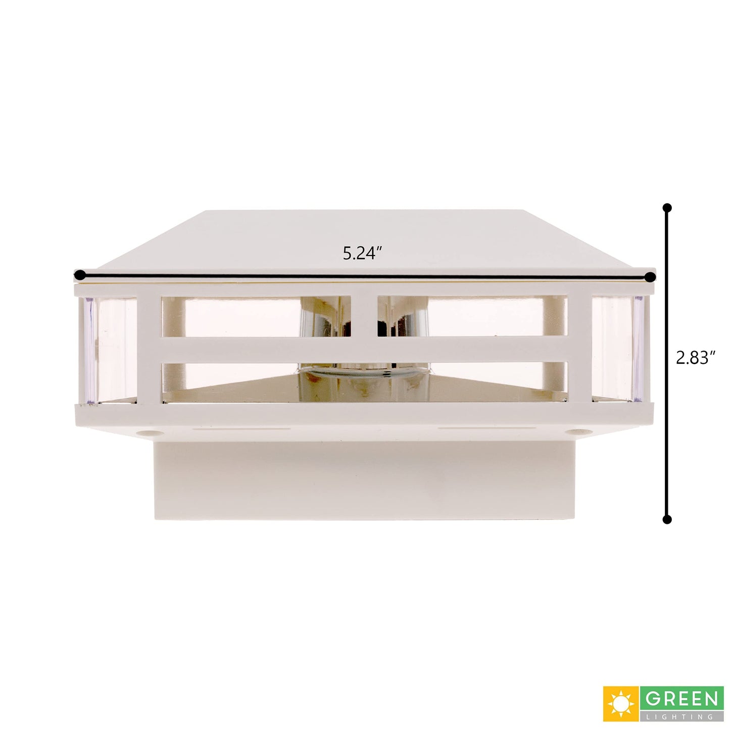GreenLighting 2 Pack Modern Low Voltage Powered 120 Lumen LED Post Cap Light for 4x4 or 5x5 Posts (White)