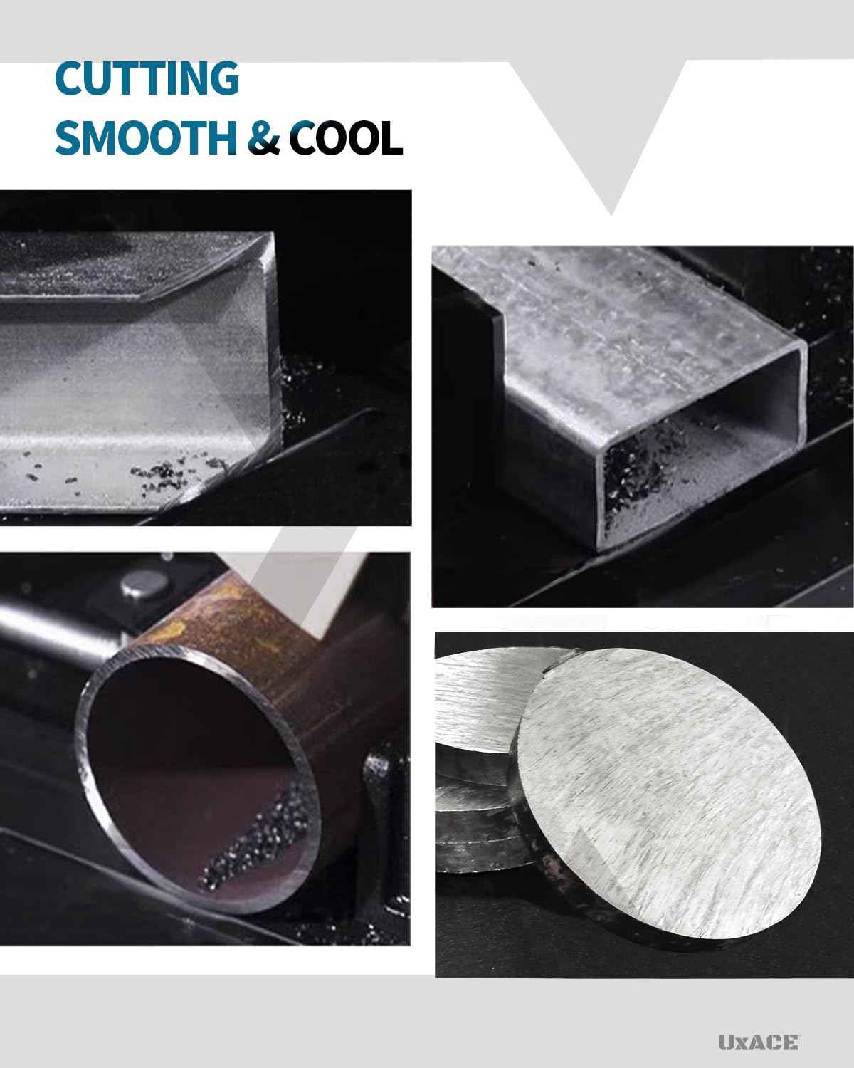 UXACE 6-1/2-Inch 48-Tooth Circular Saw Blade, 5/8-Inch Arbor, Ferrous Metal, Steel Cutting Blade, Carbide Tip, Thin Kerf, for Channel, EMT Conduit, Angle Iron, Threaded Rod, Flat Bar