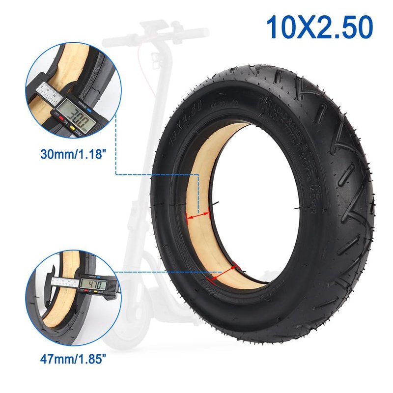 10x2.50 Electric Scooter Solid Tire 10"x2.5" Polyurethane Foamed Wheel 10 Inch Airless Tire for 6" Rim Hubs 36V 48V 400W 500W 800W Hub Motor Smart Self Balancing Electric Scooters Non-Pneumatic Tyre