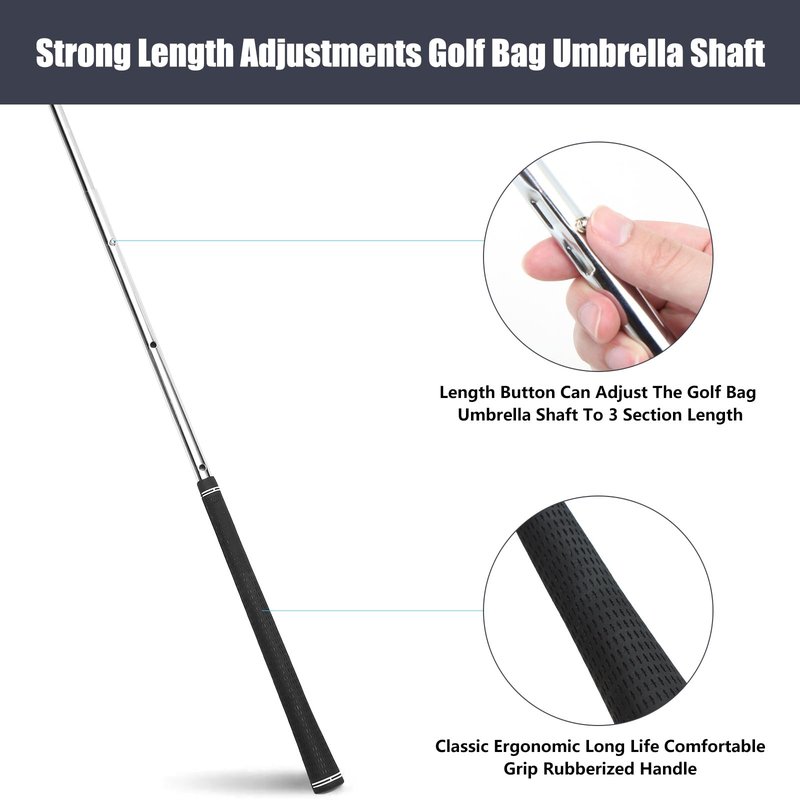 Fulynmen Golf Bag Umbrella for Club Protection - Rain Cover Flex Umbrella (Black)