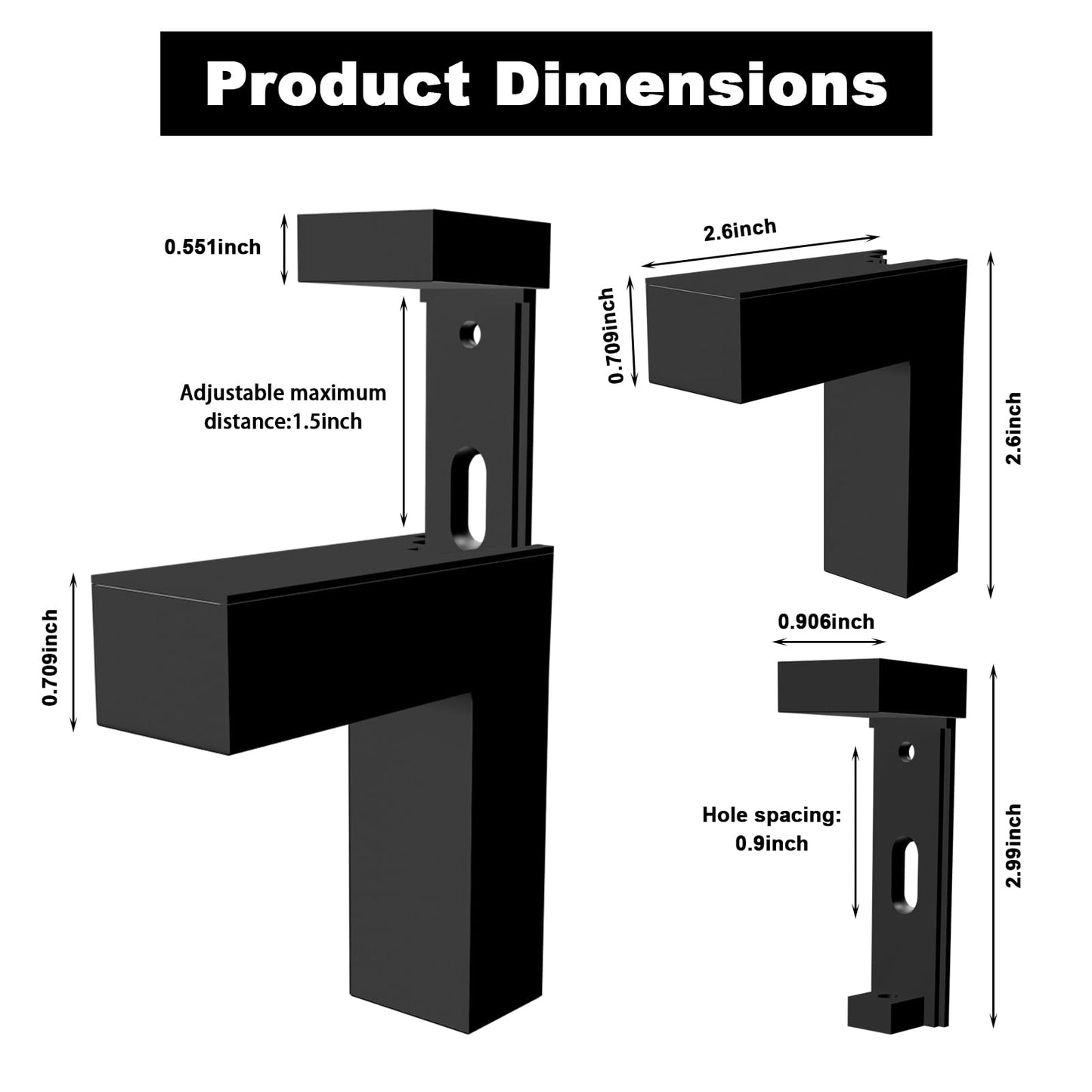 Floating Wood/Glass Shelf Bracket 4 Pcs Glass Shelves Mounting Brackets for 3~28mm Glass Clamps Clip Support Hardware for Wood Shelving, Home Deco, Bathroom Accessories, Cabinets Doors