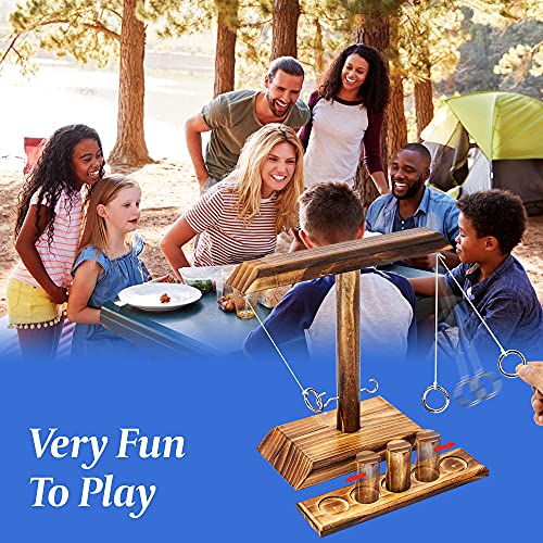Wooden Ring Toss Game - Handmade Interactive Backyard & Party Game