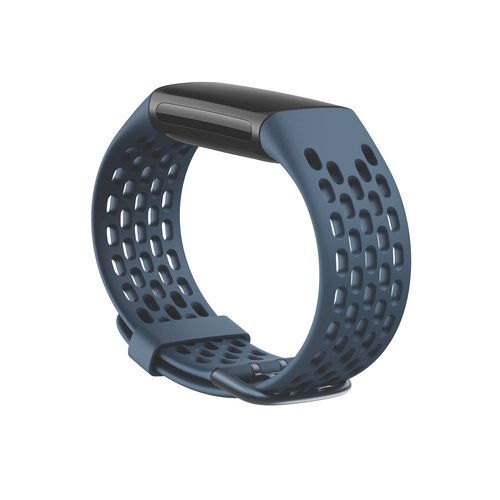 Fitbit Charge 5 & 6 Sport Accessory Band, Official Fitbit Product, Deep Sea, Large