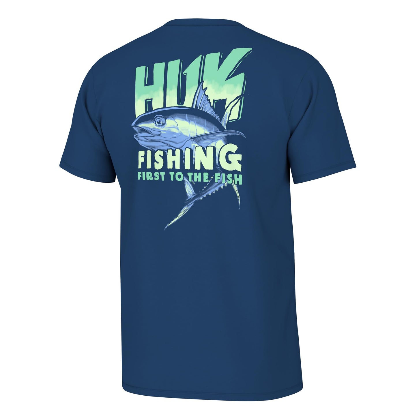 HUK Mens Fishing Graphic Tee, Performance Short Sleeve, Quick-Dry, First Tuna - Set Sail, XXX-Large