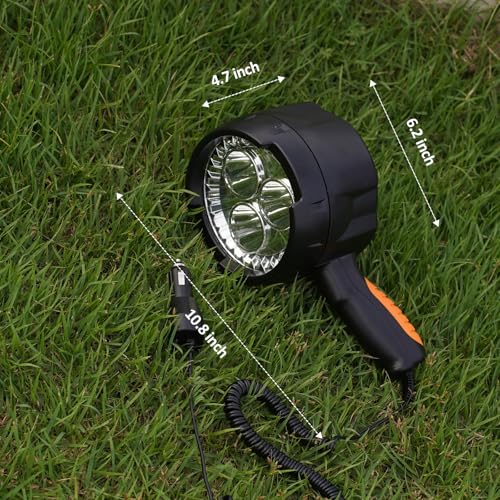 2000 Lumens Handheld Spotlight with Car Charger, LED Flashlight for Camping & Outdoor Activities
