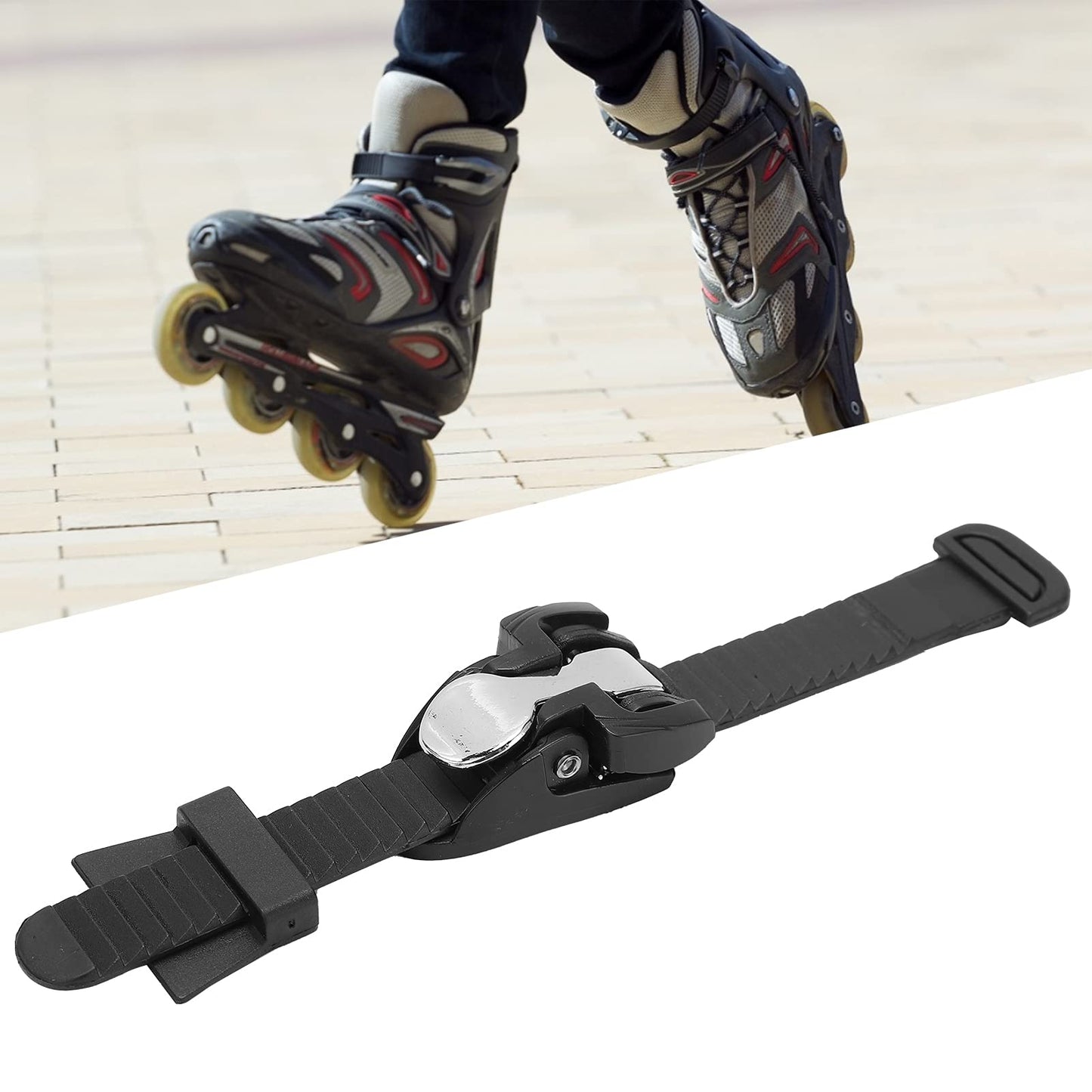 Roller Skate Leash,plplaaoo Roller Skate Strap, Replacement Inline Roller Skate Shoes Strap Buckles, T Shaped Adjustable Length Roller Skates Spider Buckle for Roller Skating Enthusiasts, Inline
