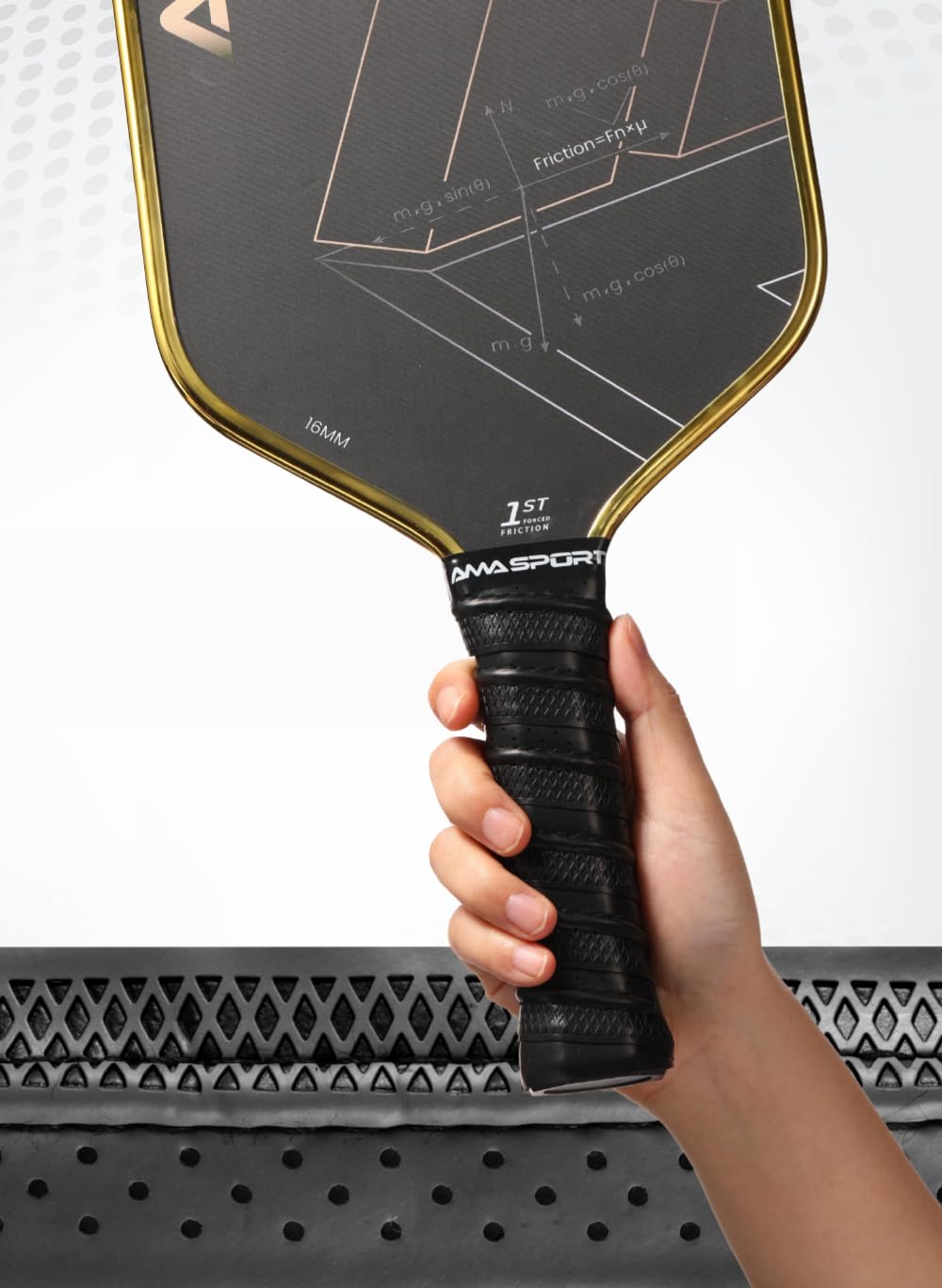 PICKLETECH Pickleball Paddle Grip Tape - 2 Pack - Perforated Embossed Replacement Grip Wrap for Pickleball Racket-Moisture Wicking Tacky Surface - Anti-Slip Ridge-Black