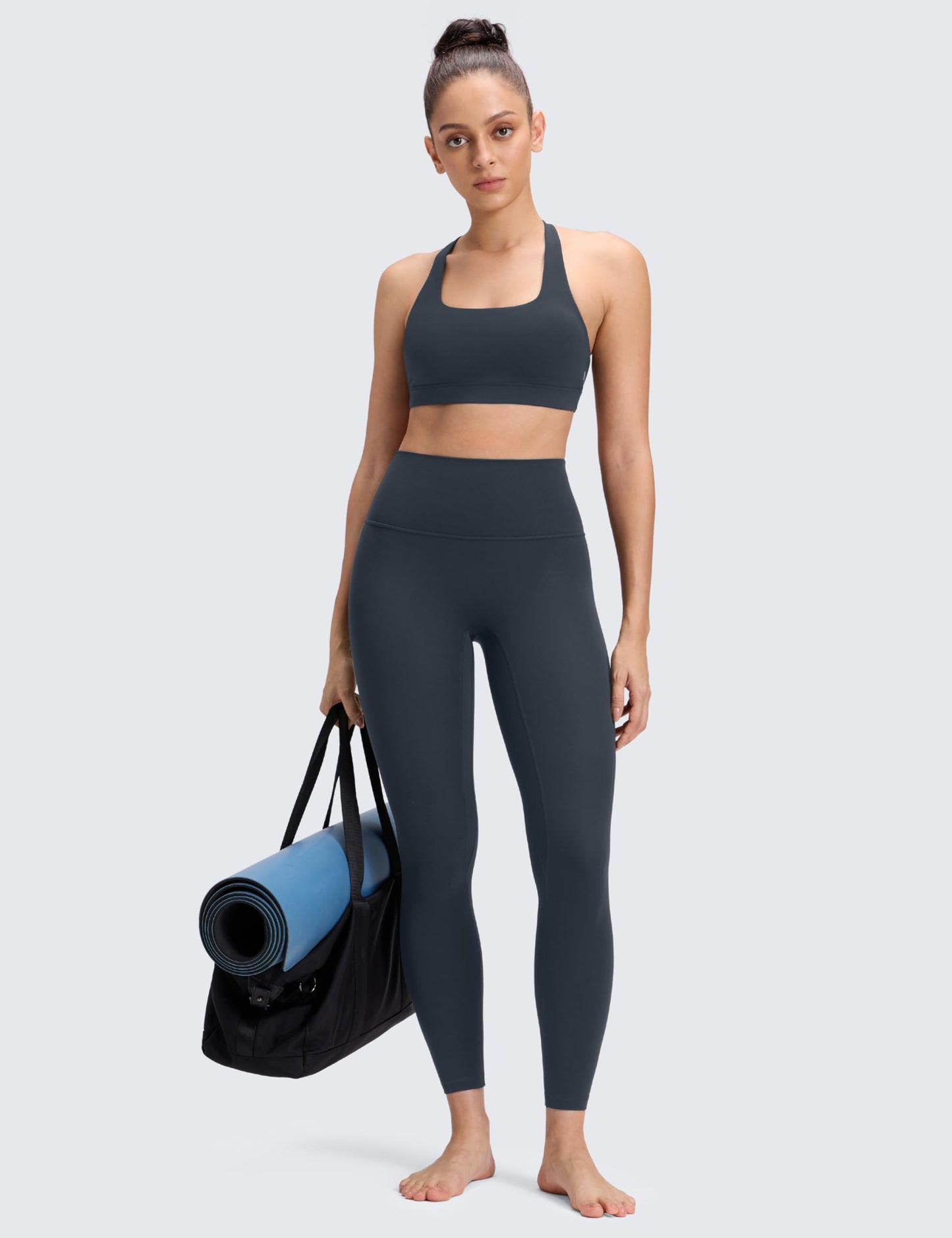 CRZ YOGA Butterluxe No Front Seam Yoga Leggings 25" - High Waisted Womens Lounge Pants Pilates Workout Athletic Buttery Soft True Navy Medium